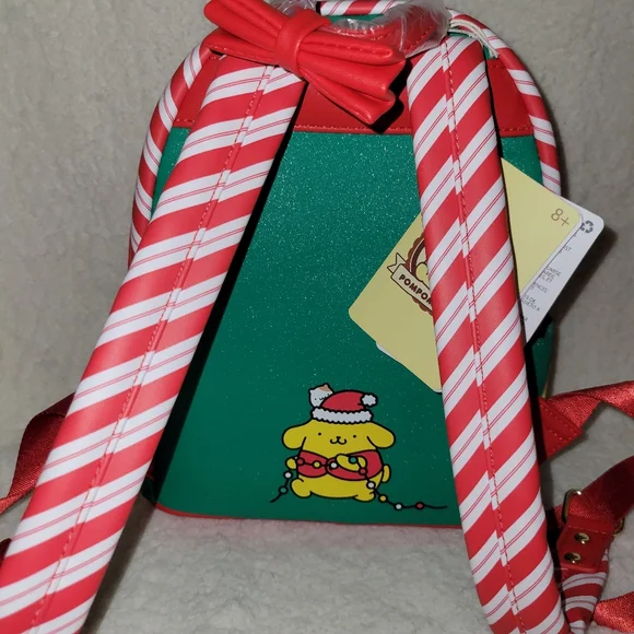 NWT Loungefly Sanrio Exclusive Pompompurin Santa Hat Light Up Backpack - Picture 7 of 11